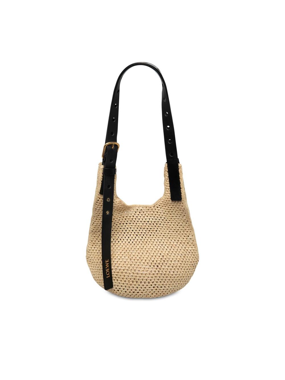 Loewe Small Raffia Punch Hole Hobo Pre- #368555L13B